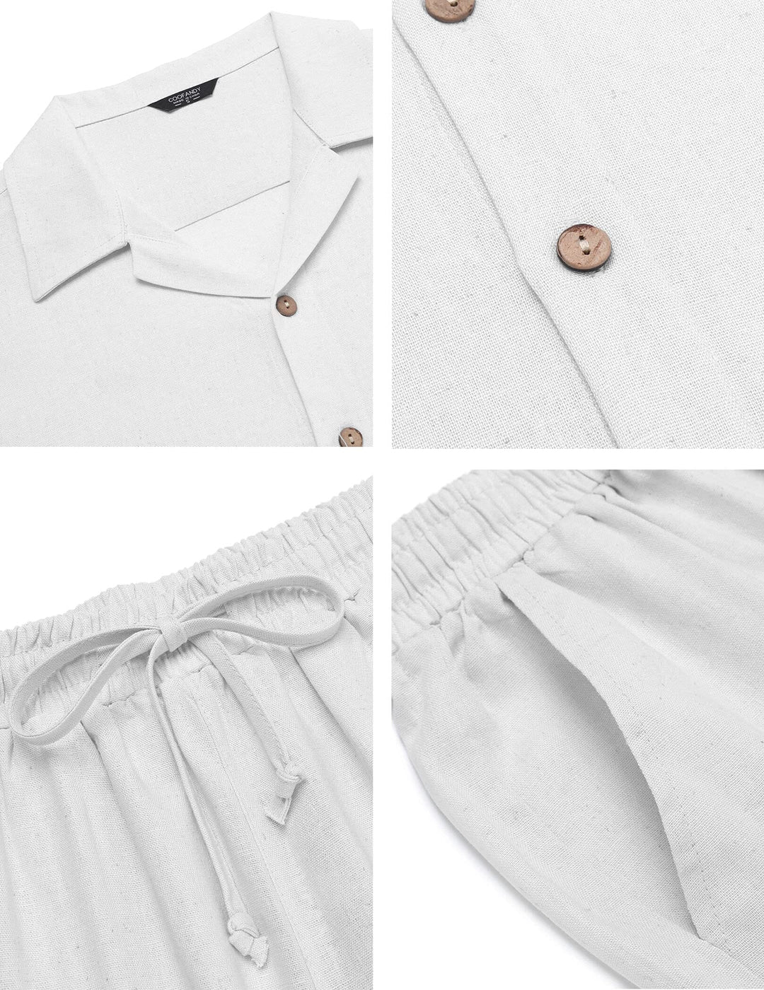 Leinen Zweiteiler Set Herren Sommer Hemd Hose Matching