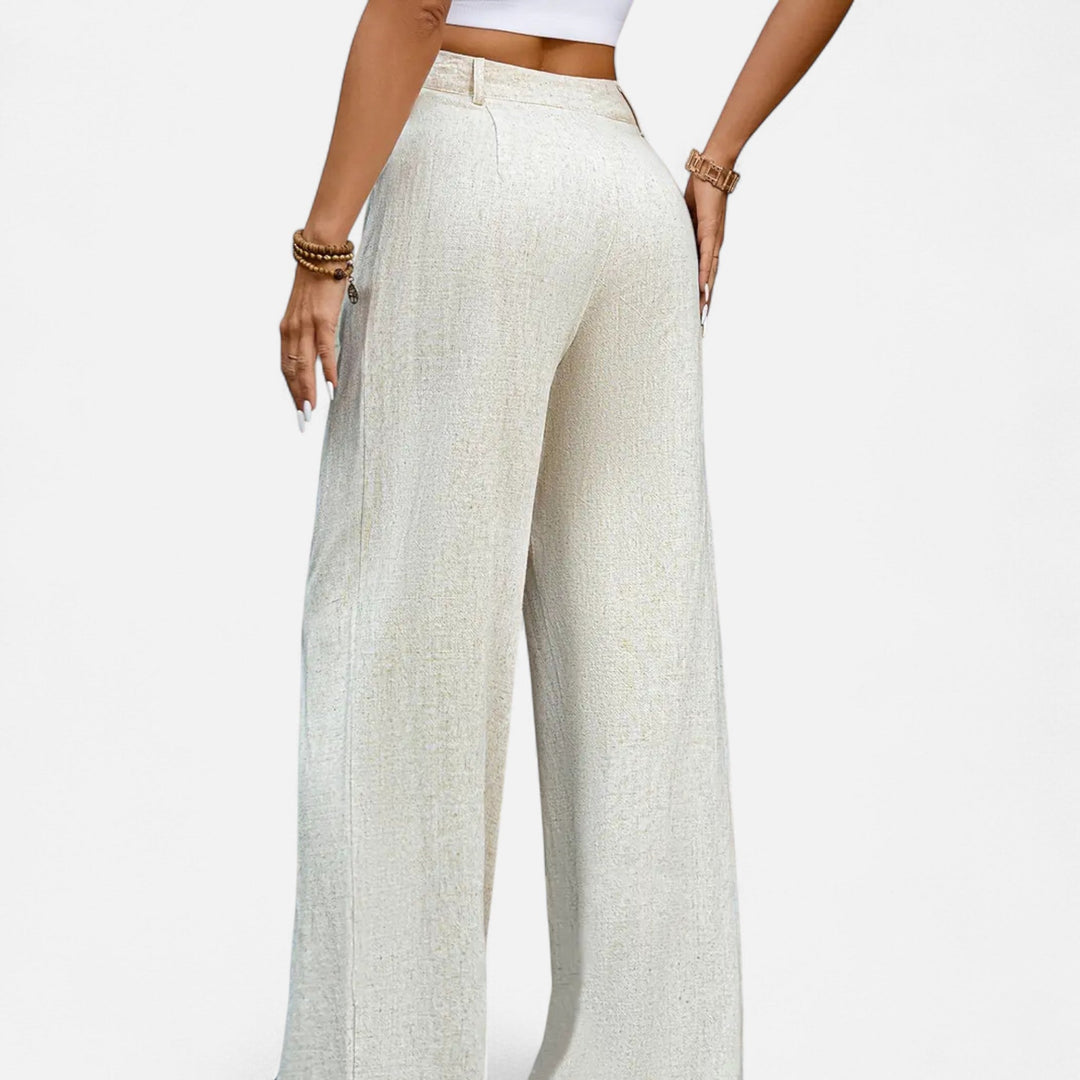 Navacava wide-leg trousers full length — elongating feminine silhouette