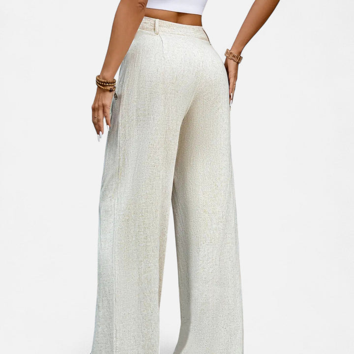 Navacava wide-leg trousers full length — elongating feminine silhouette