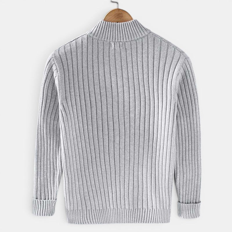 Voll-Zip Strickpullover Herren Cardigan Strickjacke