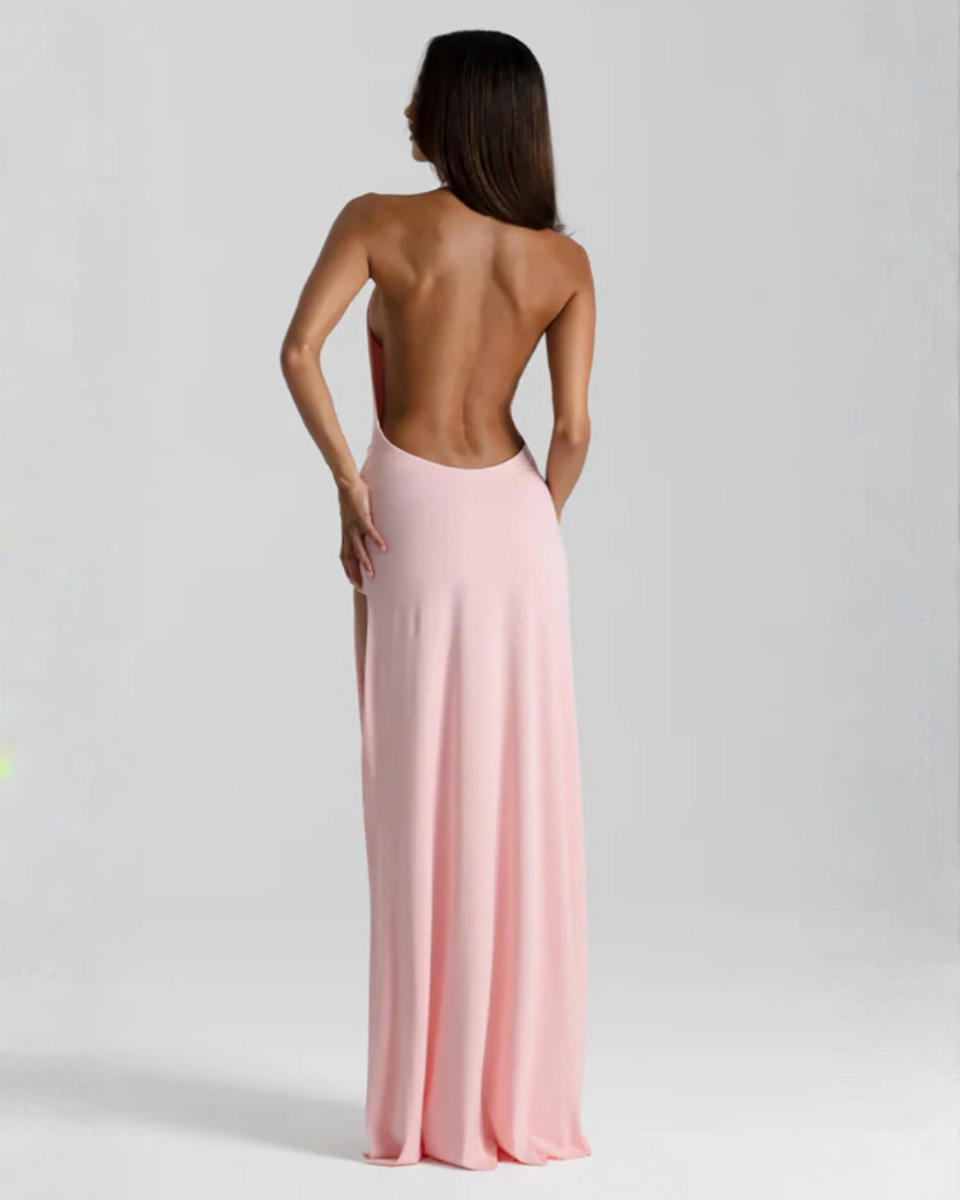 Plunge Halter Backless Women&