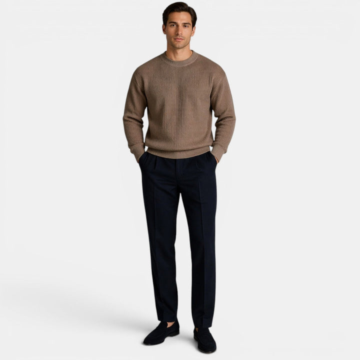 Weicher Strick Rundhals Pullover Herren Sweater Basic