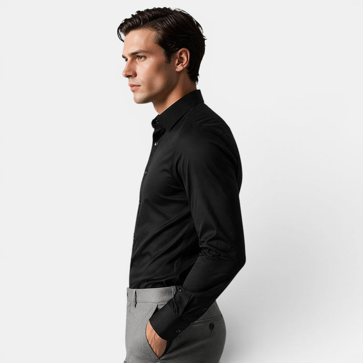 Klassisches Businesshemd Herren Elegantes Langarm Hemd