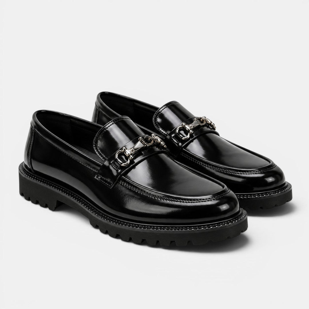 Horsebit Loafer Herren Leder Profilsohle Slip-On Schuhe
