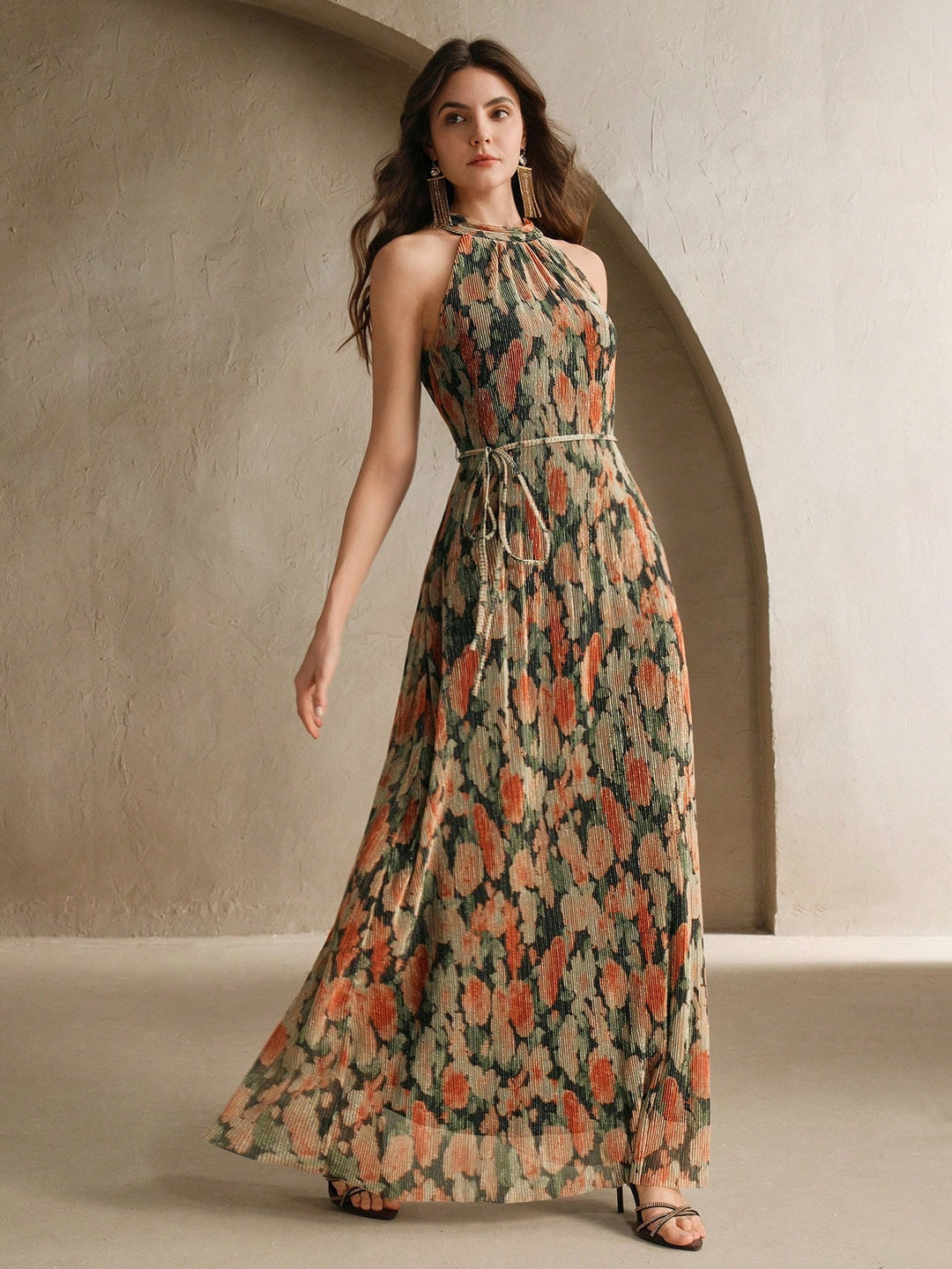 Floral Pleated Women&