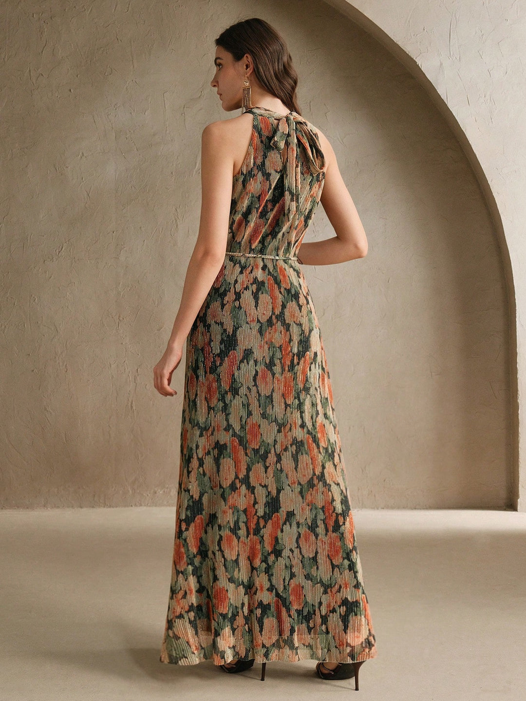 Floral Pleated Women&