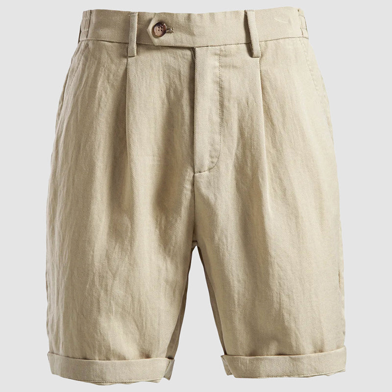Bundfalten Chino Shorts Herren Lyocell Sommer Tailliert