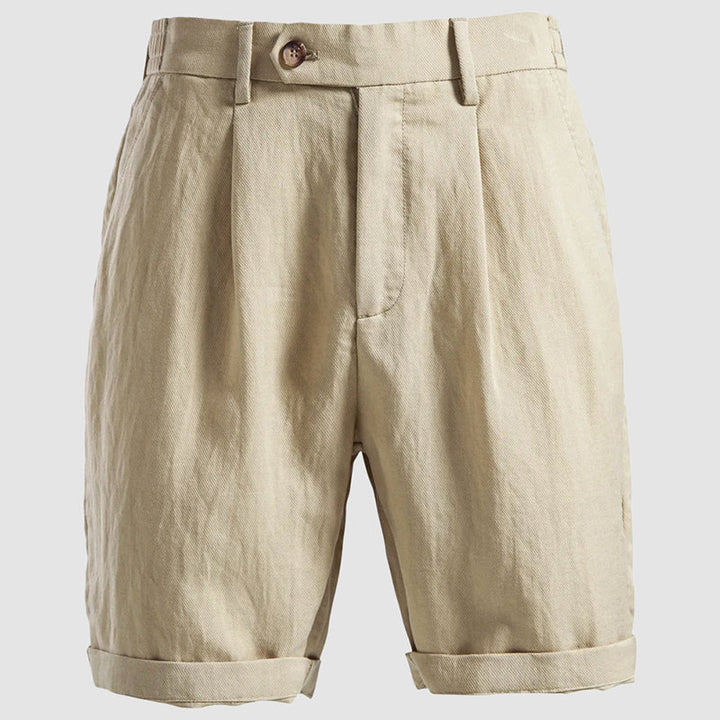 Bundfalten Chino Shorts Herren Lyocell Sommer Tailliert