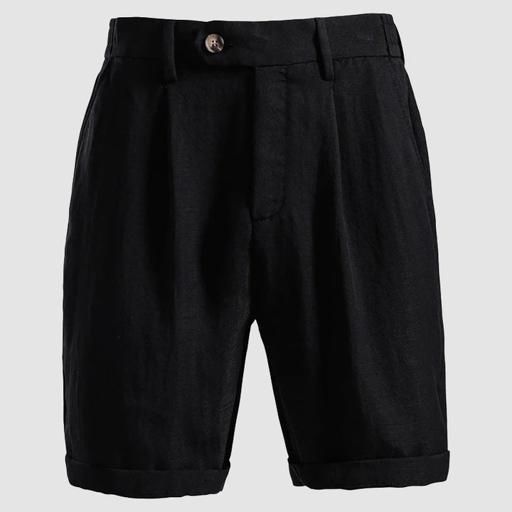 Bundfalten Chino Shorts Herren Lyocell Sommer Tailliert