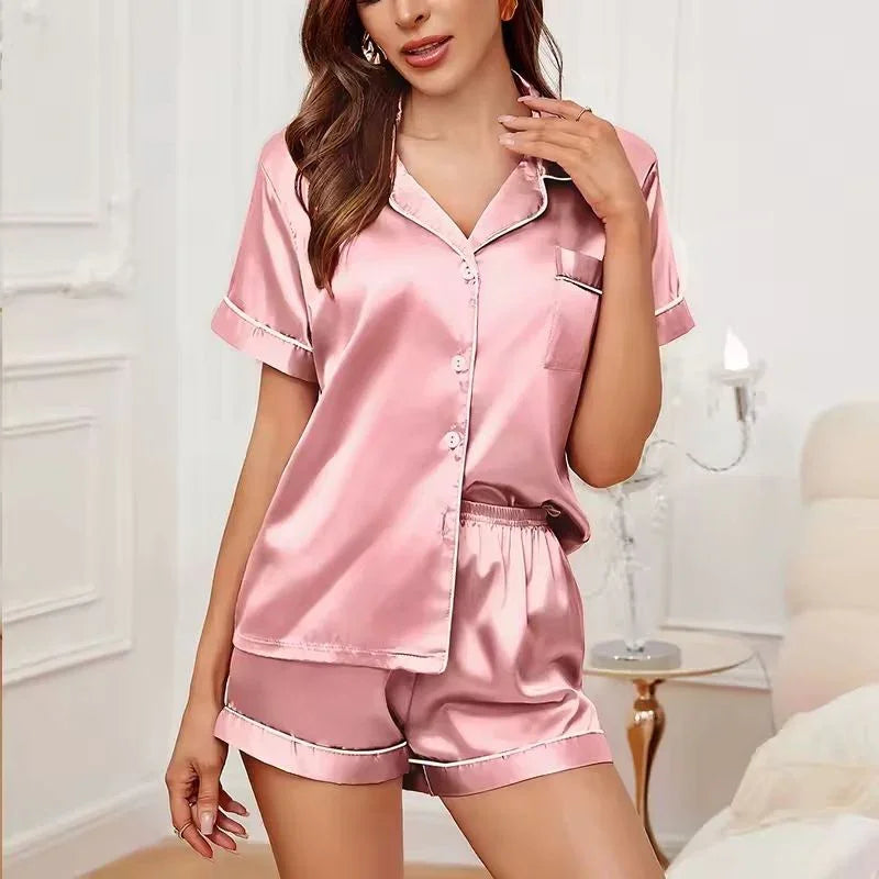 Short-Sleeve Satin Women&