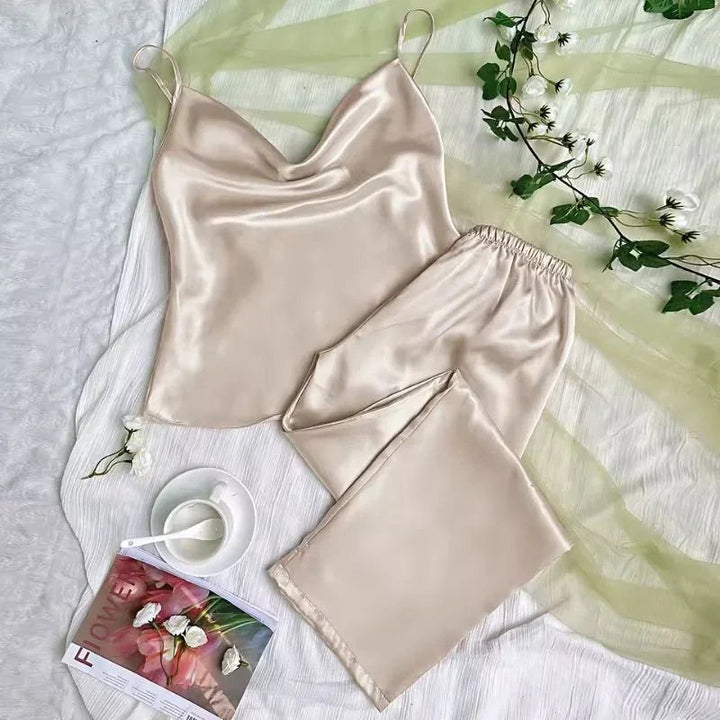 Spaghetti-Strap Satin Women&