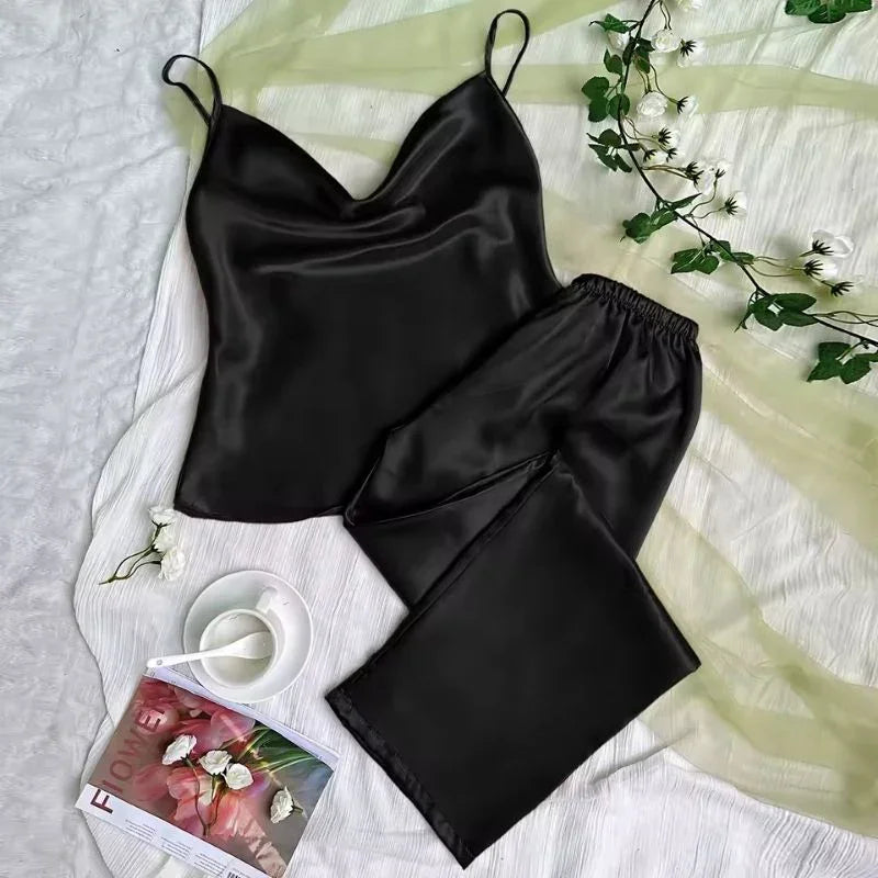Spaghetti-Strap Satin Women&