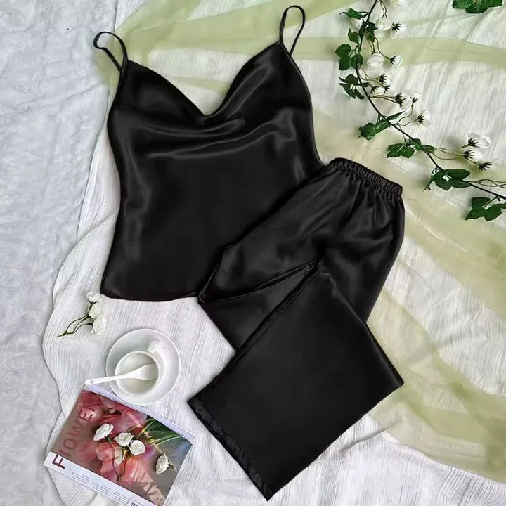 Spaghetti-Strap Satin Women&