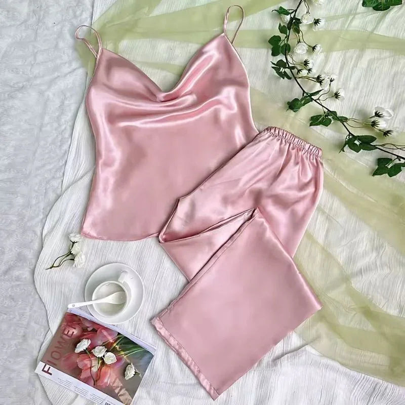 Spaghetti-Strap Satin Women&
