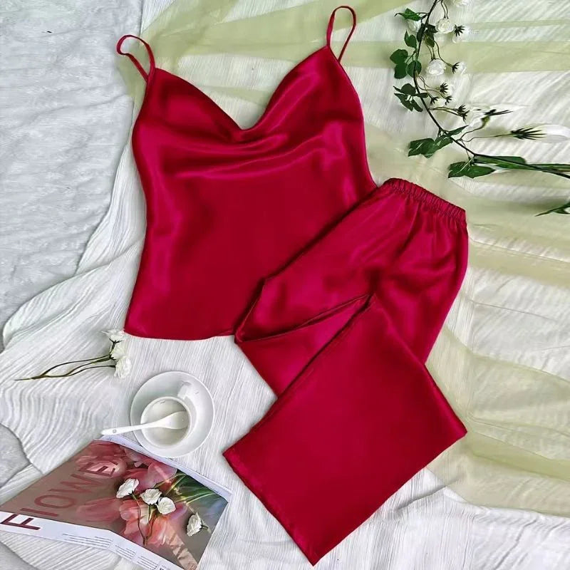 Spaghetti-Strap Satin Women&