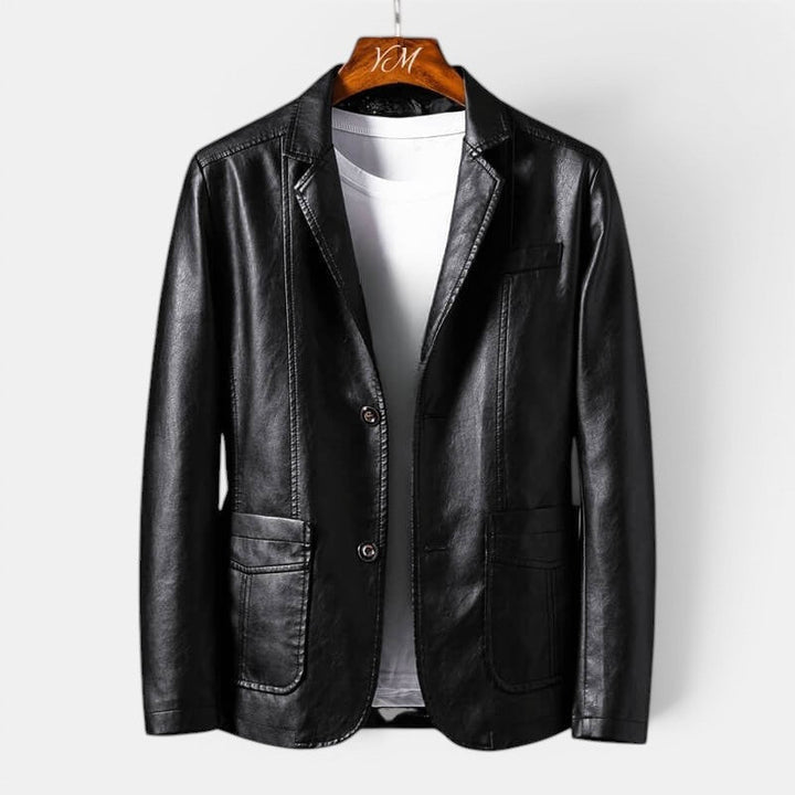 Premium Lederjacke Herren Echtleder Bikerjacke Slim