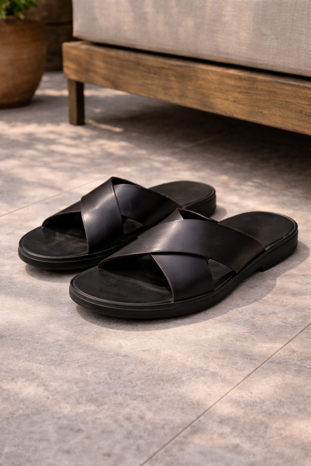 Leder Sandalen Herren Kreuzriemen Sommer Outdoor Schuhe