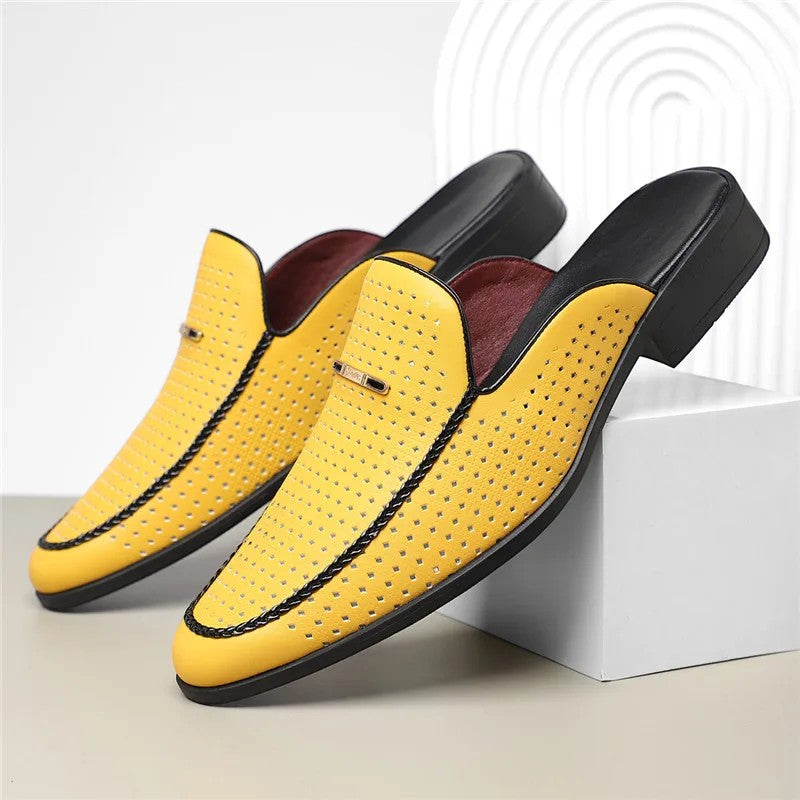 Gepolsterte Echtleder Slides Herren Sommer Sandalen