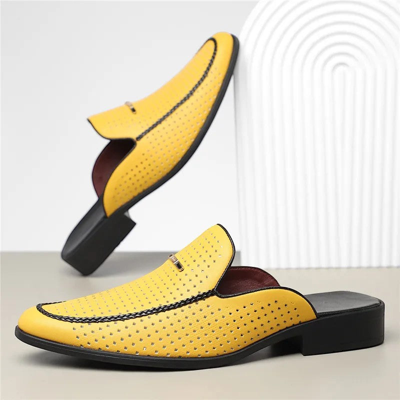 Gepolsterte Echtleder Slides Herren Sommer Sandalen