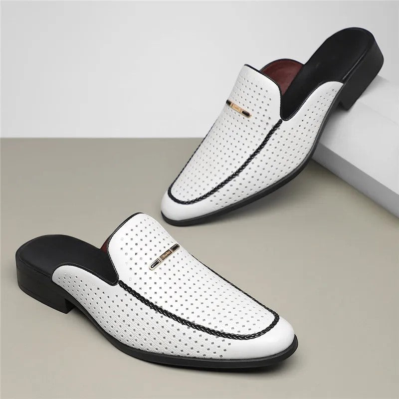 Gepolsterte Echtleder Slides Herren Sommer Sandalen