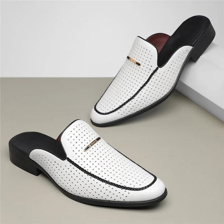 Gepolsterte Echtleder Slides Herren Sommer Sandalen