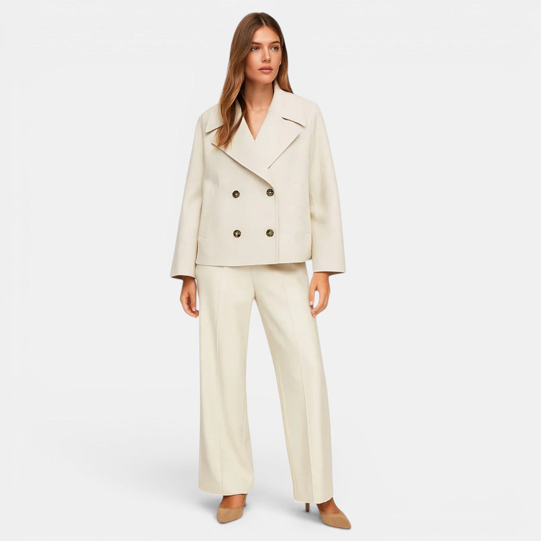 Navacava elegant jacket back detail — clean feminine tailoring