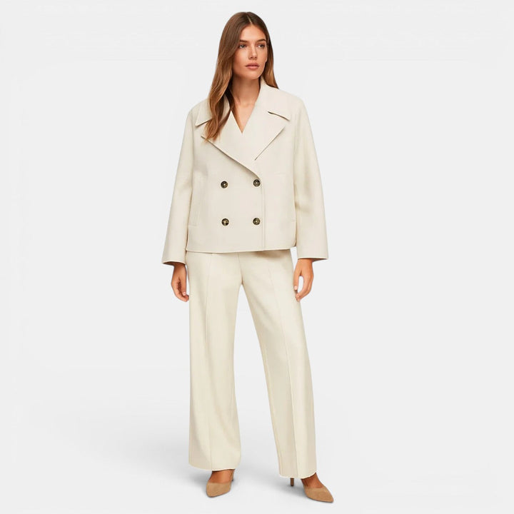 Navacava elegant jacket back detail — clean feminine tailoring