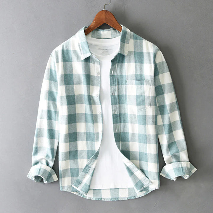 Klassisches Kariertes Baumwollhemd Herren Vintage Check