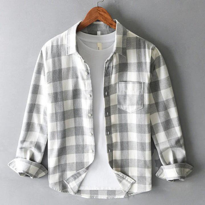Klassisches Kariertes Baumwollhemd Herren Vintage Check