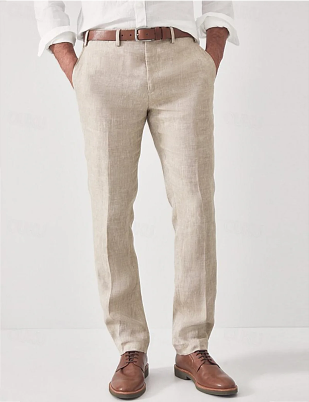 Elegante Leinen Anzughose Herren Sommer Business Hose