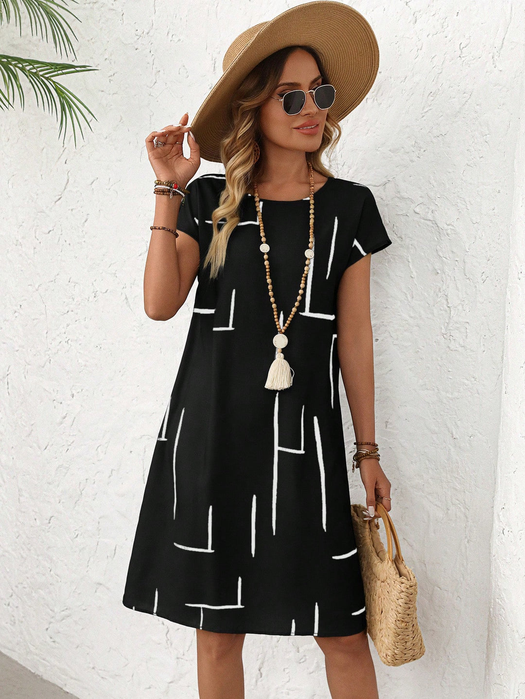 Printed Batwing Sleeve Women&
