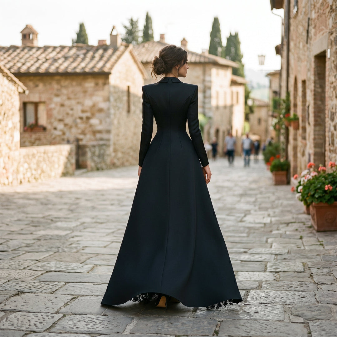 Emma Satin Blazer Lace Gown Set | Women&