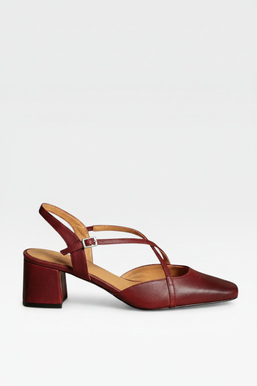 Leather Block-Heel Women&