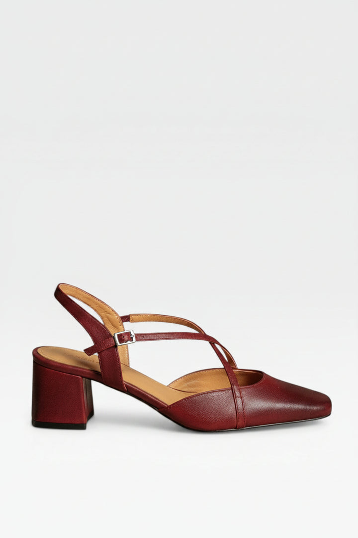 Leather Block-Heel Women&