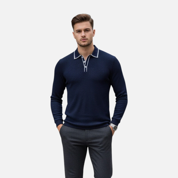Elegantes Kontrast Knopfhemd Herren Button-Up Hemd