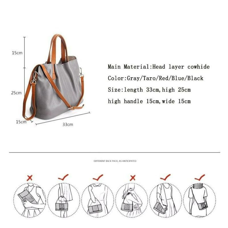 Alana Genuine Cowhide Leather Handbag | Women&