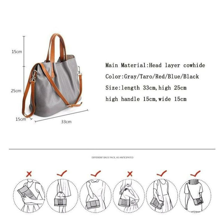 Alana Genuine Cowhide Leather Handbag | Women&