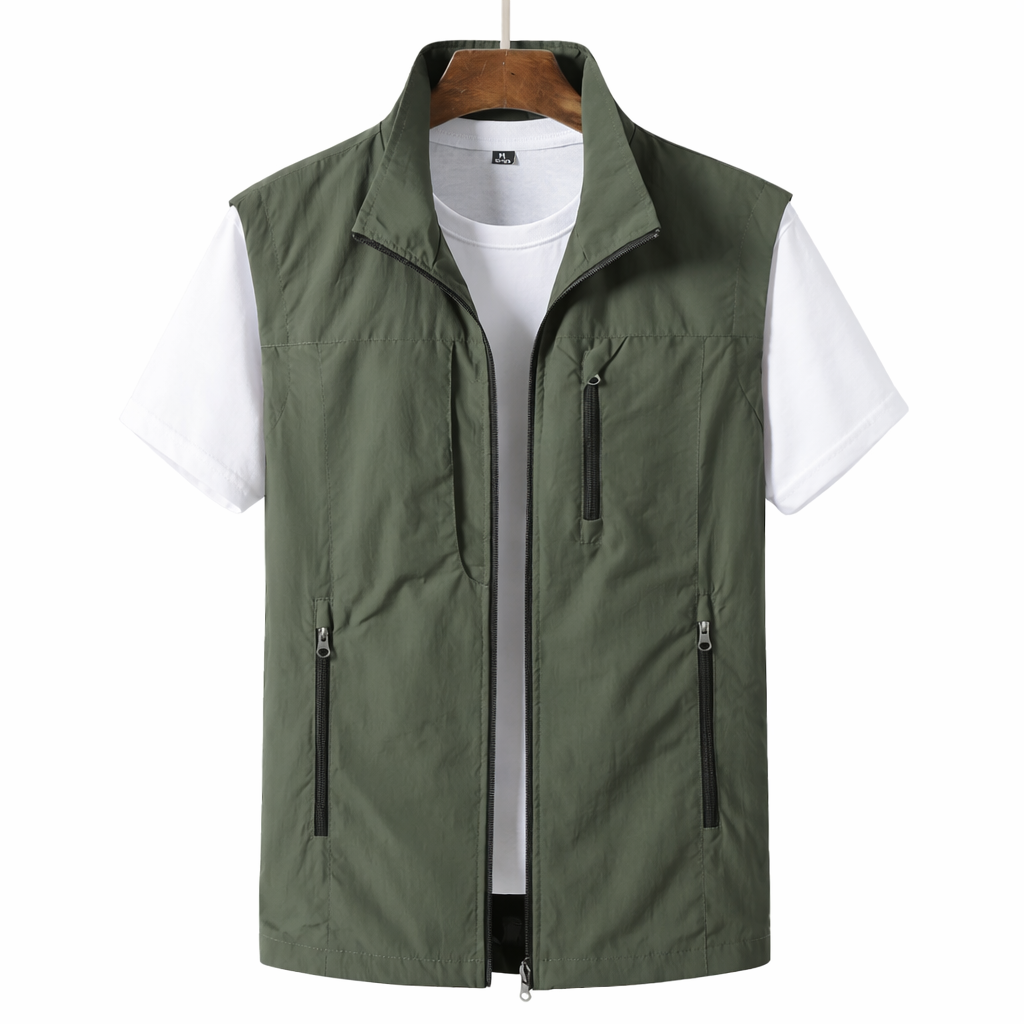 Leichte Gilet Weste Herren Zip Utility Outdoor Casual