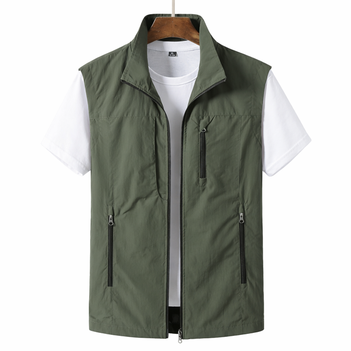 Leichte Gilet Weste Herren Zip Utility Outdoor Casual