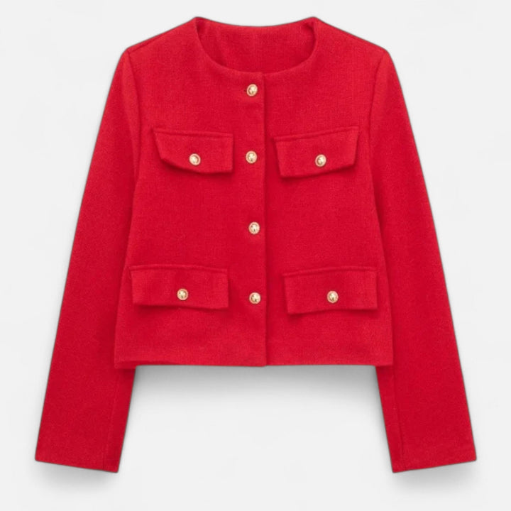 Navacava crop blazer side view — clean structured silhouette