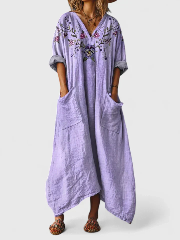 Indra Cotton Boho Print Maxi Dress | Women&