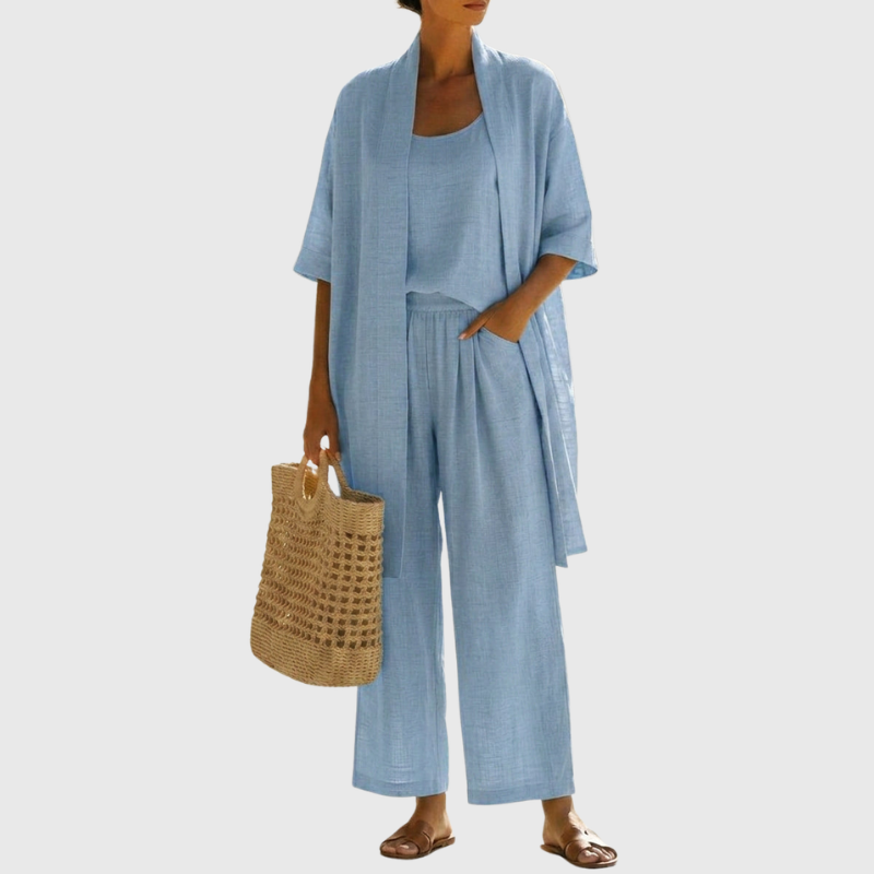 Olivia Linen-Cotton Three-Piece Set | Women&