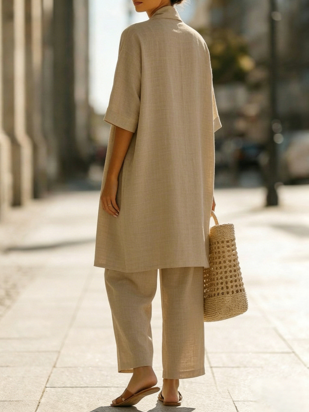 Olivia Linen-Cotton Three-Piece Set | Women&