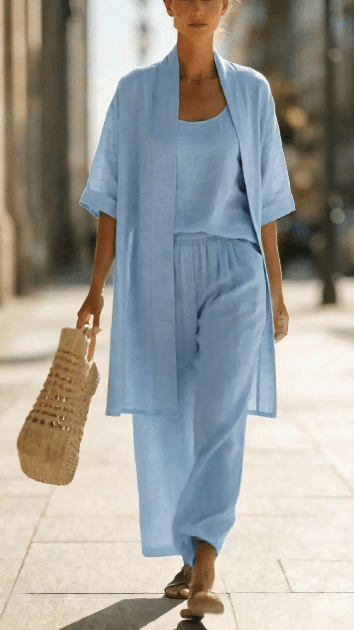 Olivia Linen-Cotton Three-Piece Set | Women&