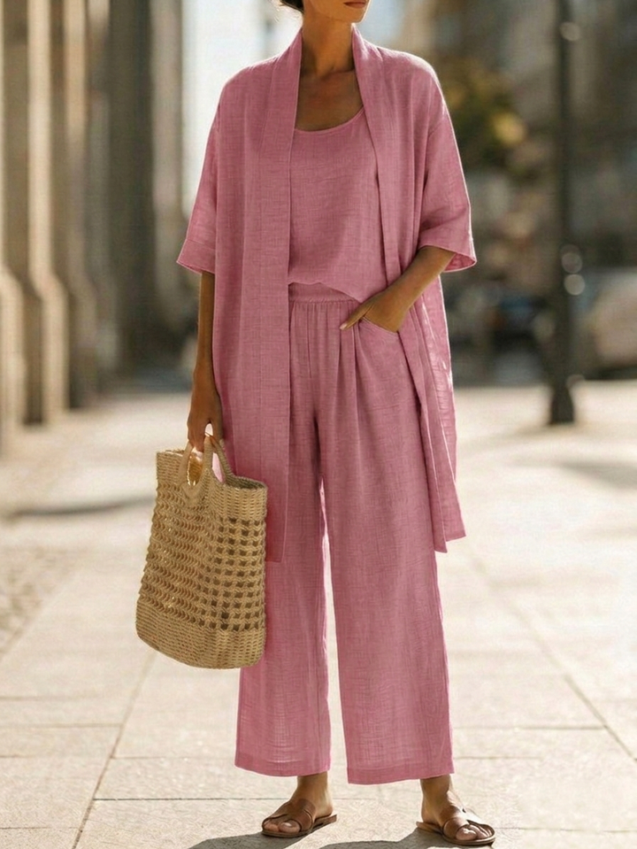 Olivia Linen-Cotton Three-Piece Set | Women&