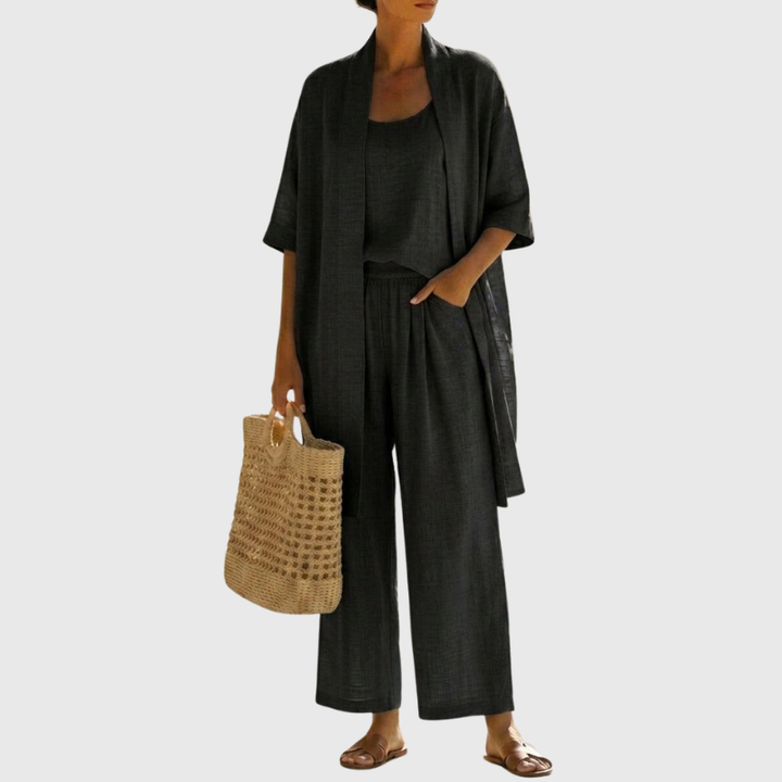 Olivia Linen-Cotton Three-Piece Set | Women&
