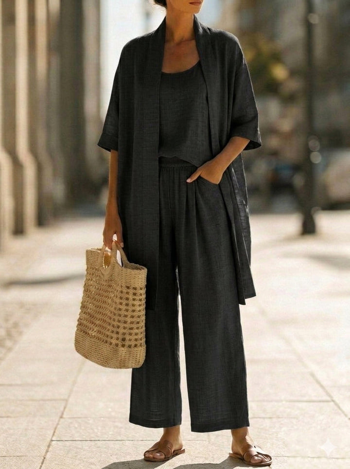 Olivia Linen-Cotton Three-Piece Set | Women&