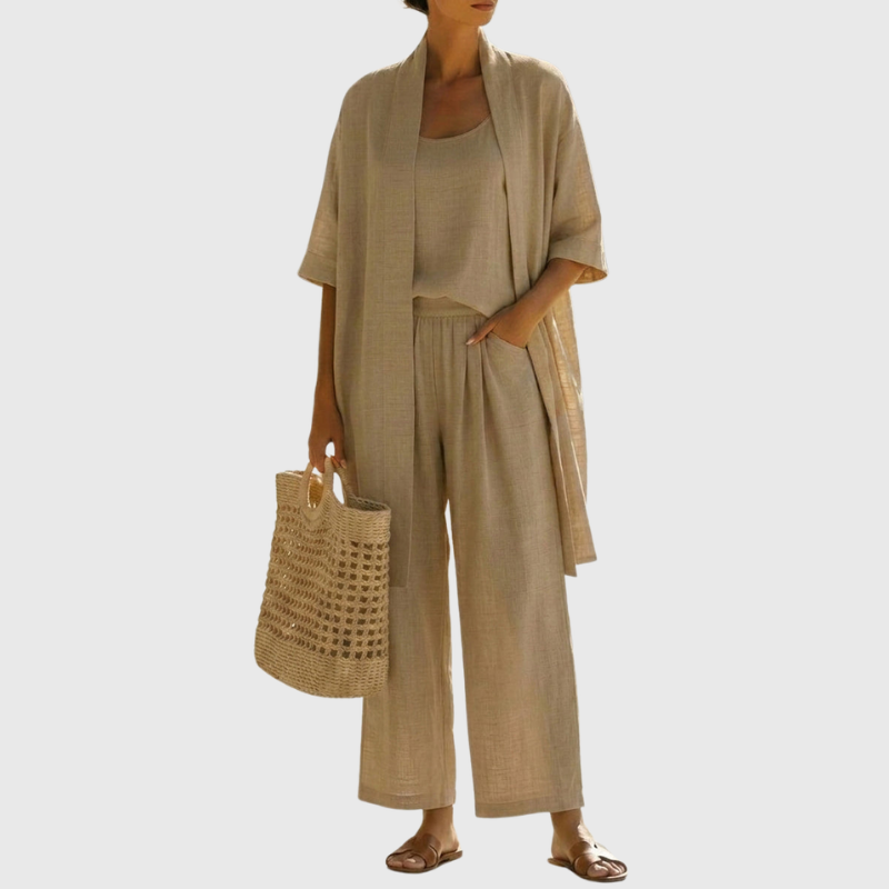 Olivia Linen-Cotton Three-Piece Set | Women&