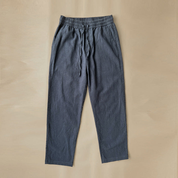 Lockere Leinenhose Herren Kordelzug Sommer Strand Hose