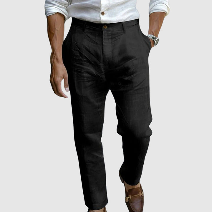 Leinen Hose Herren Sommer Baumwolle Elegant Anzughose